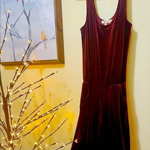 Velvet dark red pants romper